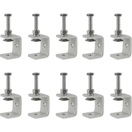 10 st C-Klämmor Rostfritt Stål 30MM Kraftig C-Klämma Fäste Super C-Klämma Klämmor 0-25mm Justerbara Käköppningar för Träbearbetning Svetsning Snickeri