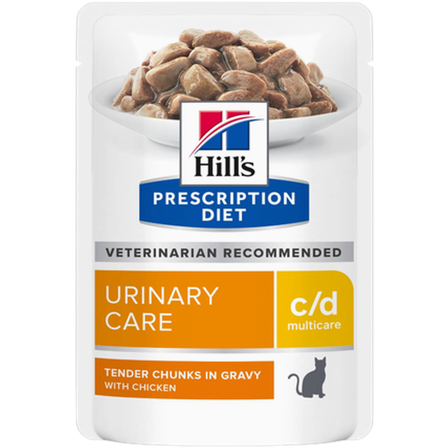 Hill's Prescription Diet Feline - c/d Urinary Care Chicken Pouch 12x85g - Katt - Kattefôr & kattemat - Veterinærfôr for katt - ZOO.no