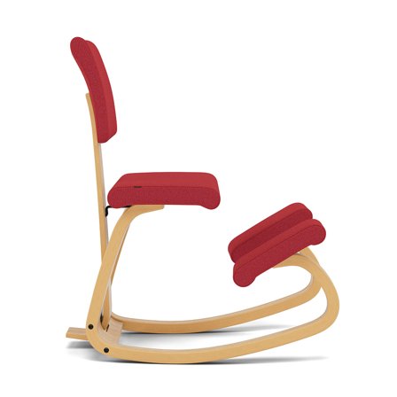 Varier Furniture Variable Plus - Red Wool - Light brown base