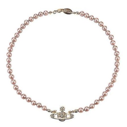 Pärlhalsband Saturn Kristall Rhinestone Halsband Imitation Pärla Choker