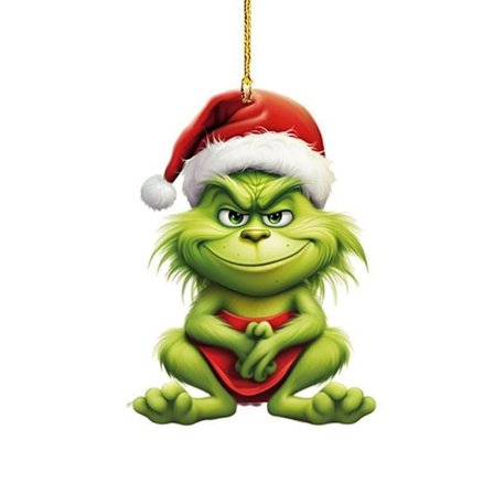 Ny 2D Grinch Baby Anheng Julepynt Juletrepynt Akryl Anheng