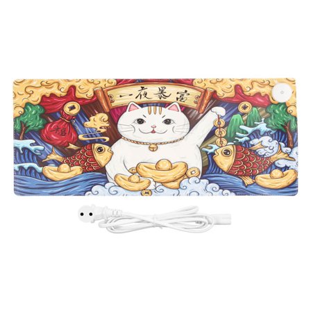 Uppvärmd musmatta 31,5 tum lång 13 tum bred 3 temperaturlägen Timerfunktion Varmt skrivbordsunderlägg för kontor Hemmabord 100V–240V