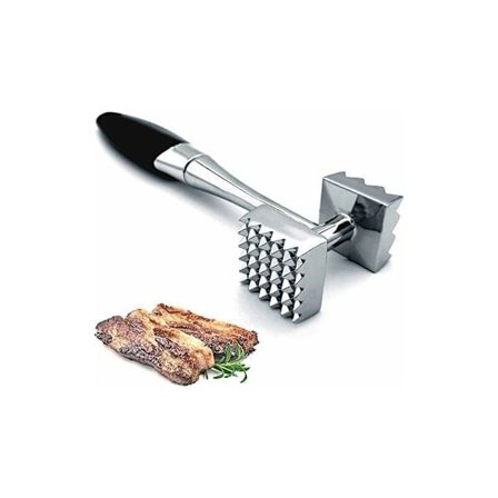 Kjøttmørner, dobbeltsidig spikret kjøttklubbe, kjøtthammer brukt til biff, kylling, fisk, kjøttpund med komfortabelt gummihåndtak, kjøttmørner
