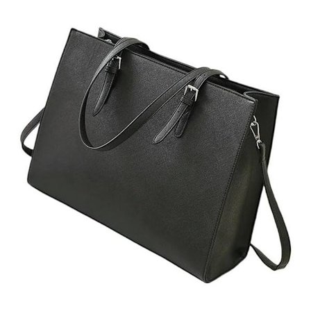 Laptop Taske til Kvinder Vandtæt Letvægts Læder 15.6 Tommer Polstret Tote Taske Business Kontor Dokumentmappe Stor Håndtaske