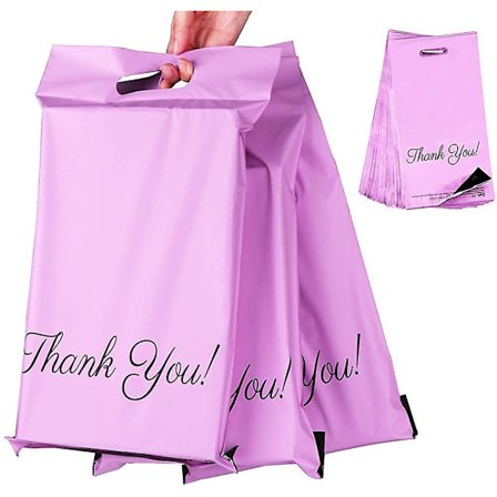 60 Plastic Mailing Bags 250 X 350mm With "thank You" Mailing Bags Opaque