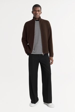 Soft Goat - Men's Chunky Full Zip - L - Mocha