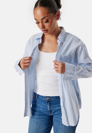 GANT Luxury Oxford Stripe Shirt Blue Klær