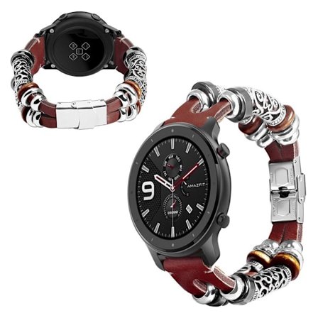Amazfit GTR 42mm klockarmband i koskinn - Kaffe