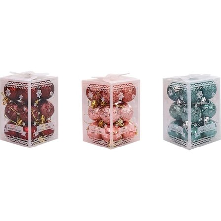 Passande set med 3 julgranskulor att hänga - 18 delar - För julgran - Okrossbar - Bröllopsparty