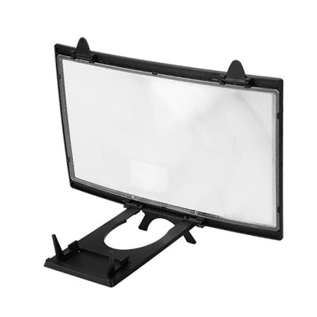 Puhelimen näytön suurennuslasi, kokoontaitettava, erittäin kirkas linssi, kannettava 12 tuuman kaareva puhelimen näytön vahvistinpidike, yhteensopiva 