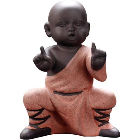 Kung Fu Munk Ornamenter Buddha Statue Te Dyre Zen Hage Te Brett Figurin