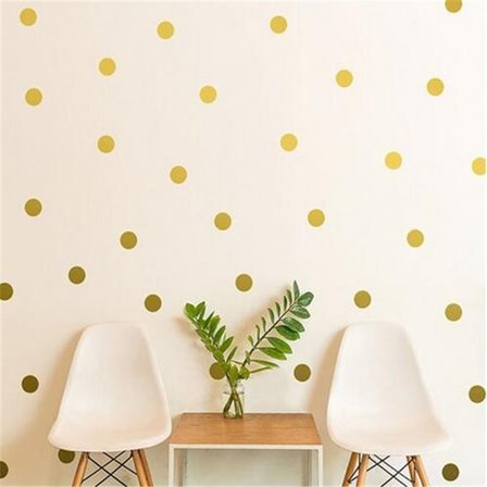 108 polka prickar Guld/Silver vinyl vägg klistermärken
