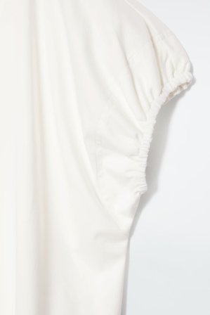 COS Femme Blouse Froncée En Coton in Blanc