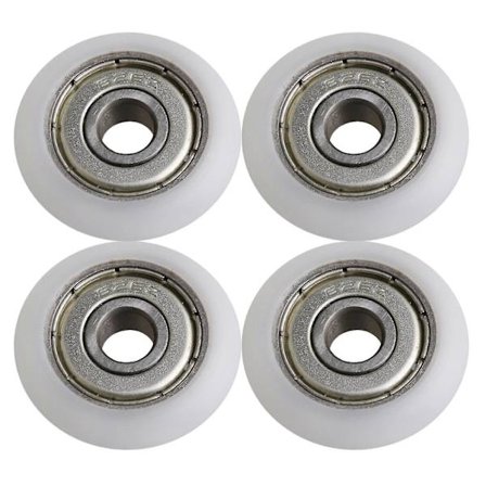 4x Hvide Ingeniørplast Rulle Hjul Leje Remskive Til Skydedør