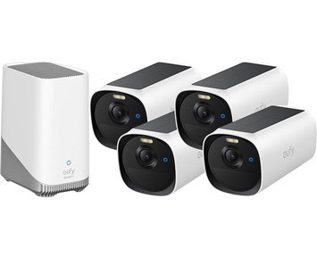 Eufy eufyCam E40 4-Cam Kit (HomeBase S380) - Fyra övervakningskameror med fri lagring och igenkänning