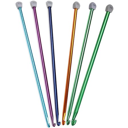 Ekstra lange tunisiske heklenåler, lett aluminium, 35 cm