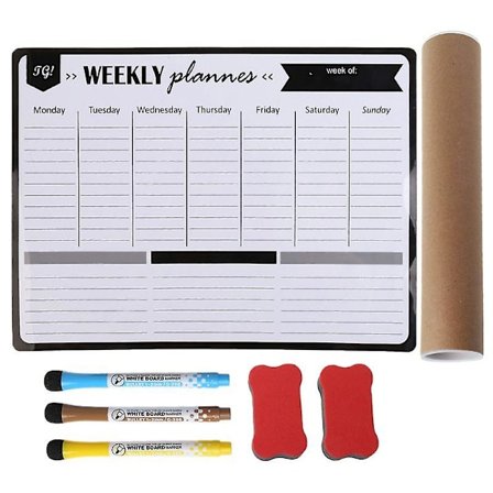 Veckoplanerare Mjuk Magnetisk Whiteboard Kylskåpsmagneter Ritning Anslagstavla Påminnelse Memoblock Kalender