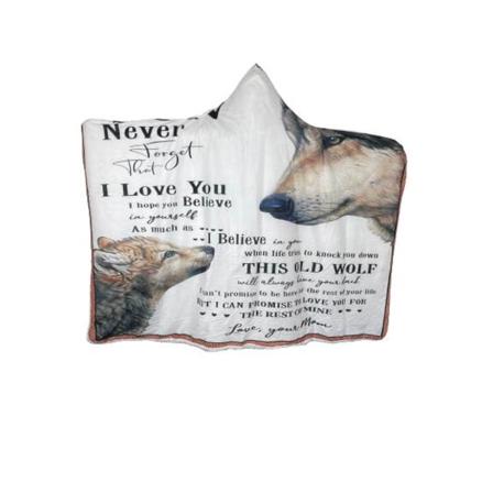 Plush Filt Pläd Med I Love You Mönster Ca 195 Cm X Ca 150 Cm Multifärg One Size