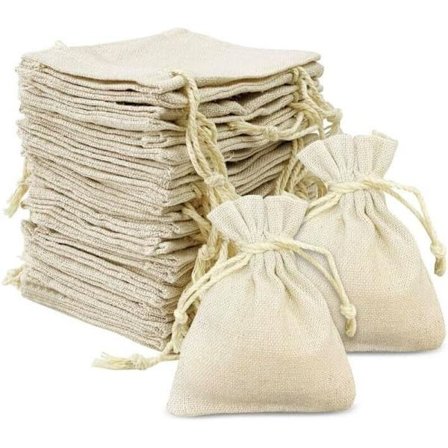 Små stofposer 24-pak 8x10 cm bomulds snoretræk sækkelærred linned genanvendelig pose til smykker slik bryllupsfest