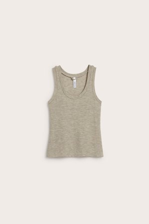 Kappahl | Linne i merinoull | Melerad beige