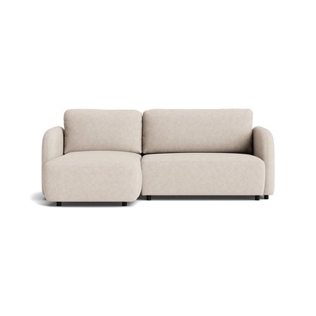 Arezzo Chaiselongue-Schlafsofa, links, Aragon Beige, modernes Design, einfarbig, bequeme Polsterung, funktionale Schlaffunktion, 90cm Komfort