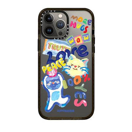 Blå docka katt [akrylsidan engelska] tecknad co-branded version är tillämplig på iphone14Pro max phone case Anti fallande akryl