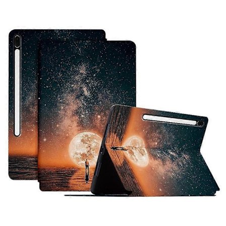 Fodral för Samsung Galaxy Tab S7 FE/Tab S7+/Tab S8+ Mönstertryck PU Läder Flipskydd med Ställ