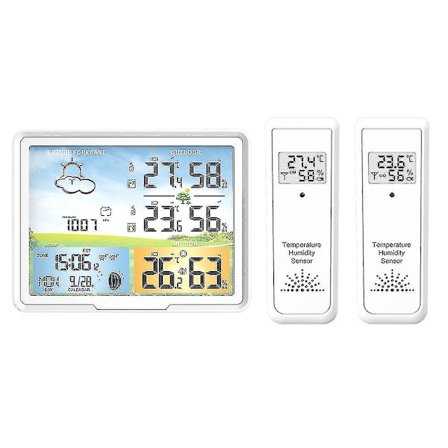 Dww-trådlös väderstation med 2 utomhussensorer, radio Cl DXGHC