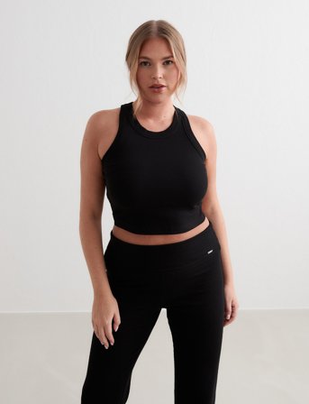 aim ́n Ease Ribbed Tank Top - Black - L