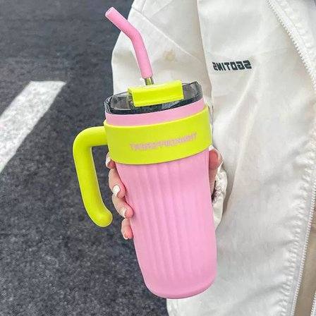 2025 ny kallisolerande mugg med handtag, stor kapacitet för kontoret, jättestor vattenmugg med sugrör för tjejer