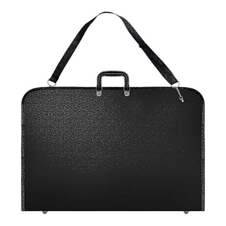 Sort Kunstportefølje Taske Kunstner Bæretaske Kunstnerporteføljer Taske med Skulderrem (19X14.7X1