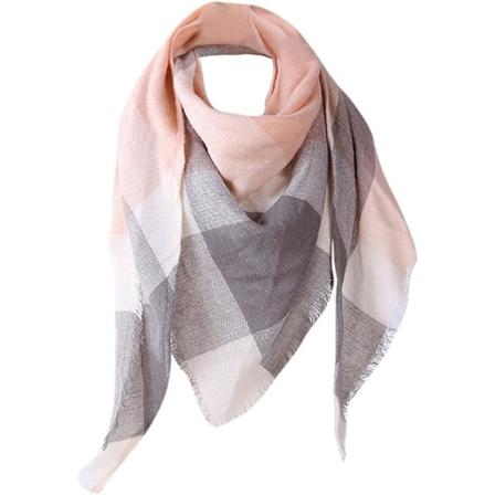 Kvinners Rutete Teppe Hodeplagg Varm Tartan Kasjmir Ull Sjal (Rosa, Medium)