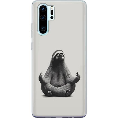 Kompatibel Mobilcover til Huawei P30 Pro Afslappet dovendyr i meditation, sød fredelig design der spreder rolig energi med humoristisk charme og hygge