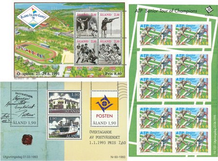 Åland - BL. 1-2 og Tennis miniark
