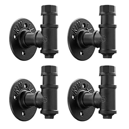 4 stk. Retro badeværelse knage til håndklæde, industrielt vægknage, sekskantet knage