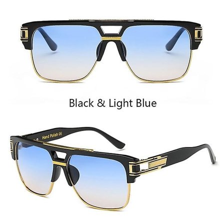 Fashion Classic Luxury Herr Solglasögon [svart ram blå gradient]