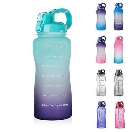 Vattenflaska utomhus med stor kapacitet Sportvattenflaskor Lyftbälte cover med halm (grönt)