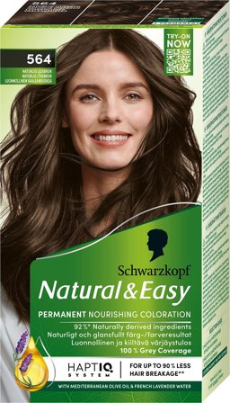 Schwarzkopf Natural & Easy Hårfarve 564 Naturlig Lysebrun, Hår, Hårfarve, Permanent Hårfarve