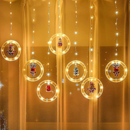 Julgardin ljusslinga, 3m X 0,5m LED ljusslinga fönster juldekoration USB hängande ljus för julgransdekoration