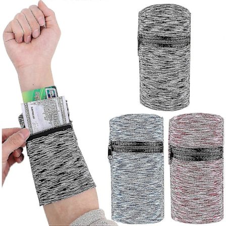 3 st Armbandsplånbok för Telefon, Löparplånbok Armband, Sportarmband med Ficka med Dragkedja för Telefon Löpning Vandring