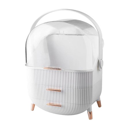 Kosmetikbeholder til kvinder, badeværelse, vandtæt og støvtæt, stor makeup-organisator til badeværelse, hudpleje, smykkeskuffe