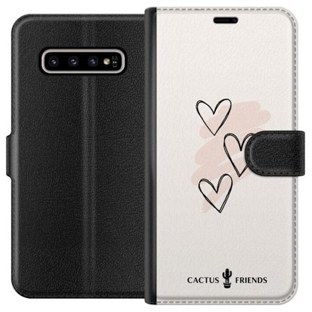 Yhteensopiva Lompakkokotelo Samsung Samsung Galaxy S10+ Cactus and Friends - Soft Romance Sketch
