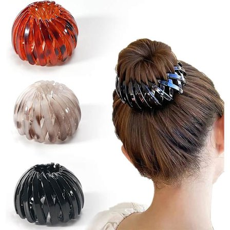 3 kpl Lintupesän muotoisia hiuspinnejä, Poninhäntäpidikkeet Retr