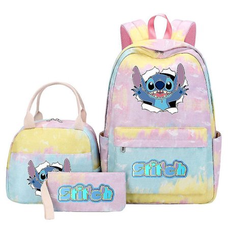 3 stk. Lilo Stitch Rygsæk Kvinde Mand Rejse Skoletaske Høj Kvalitet Teenagere Mochilas