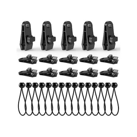 Tarpklämmor med Gummiband 30 ST, Tarpklämmor Klämma Tung Duty Lås Grepp för Tarp, Poolöverdrag, Husvagn Aw