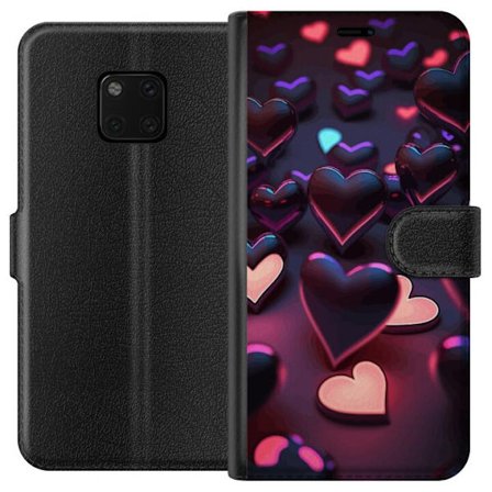 Kompatibelt Plånboksfodral till Huawei Huawei Mate 20 Pro Midnattshjärtan