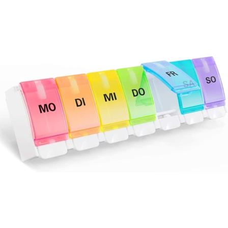 Pillbox 7 dagar - tablettbox 7 fack - medicinbox lätt t