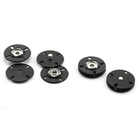 4 set med 21 mm stora metallsydda tryckknappar för kläder DIY-rockknappar, svart