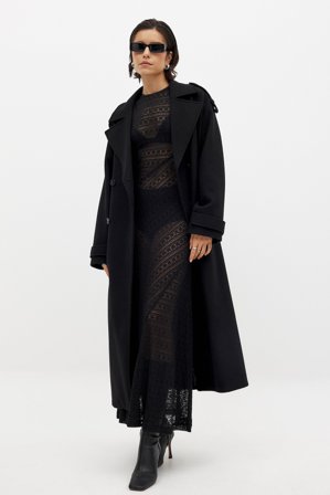 NA-KD Floral Lace Midi Dress - Festkjoler - Sort - XS