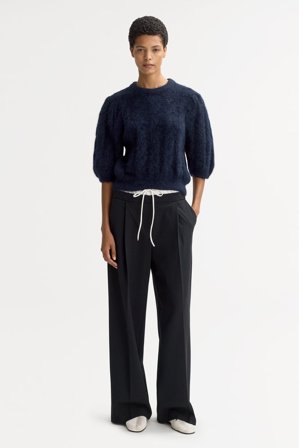 Soft Goat - Alpaca top - Kashmirtröja dam - S - Navy